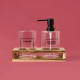 Wooden & Glass Bathroom Set 3 Pcs